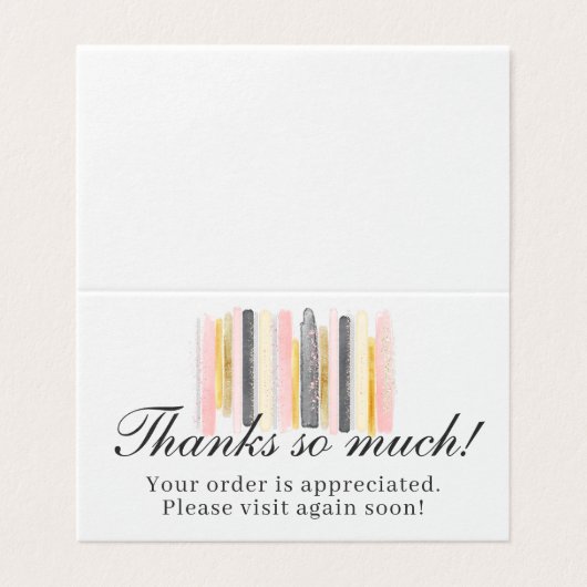 Blush roze & Gold Paint Stroke Chic Hartelijk dank Kaart (Buitenkant ongevouwen)