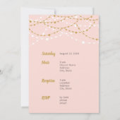Blush roze & Gold Photo Quinceanera Kaart (Achterkant)