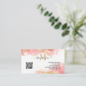 Blush roze Gold QR Code Aangepaste Logo gegadigde  Visitekaartje (Staand voorkant)