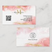 Blush roze Gold QR Code Aangepaste Logo gegadigde  Visitekaartje (Voorkant / Achterkant)