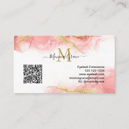 Blush roze Gold QR Code Aangepaste Logo gegadigde  Visitekaartje