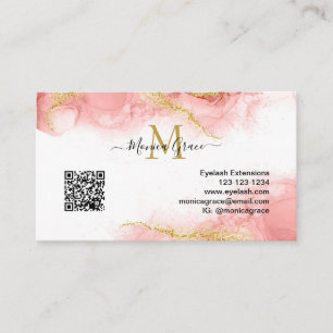 Blush roze Gold QR Code Aangepaste Logo gegadigde  Visitekaartje
