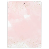 Blush roze & Gold Splatter Moderne, speciaal geper Klembord (Achterkant)