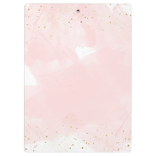 Blush roze & Gold Splatter Moderne, speciaal geper Klembord (Achterkant)