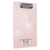Blush roze & Gold Splatter Moderne, speciaal geper Klembord (Rechts)