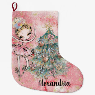 Blush roze Gold Sugar Plum Fairy Christmas Tree Grote Kerstsok