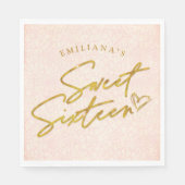  Blush roze & Gold Sweet 16-partij Servet (Voorkant)