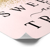 Blush roze & Gold Sweets & Tret dessert Sign Poster (Hoek)