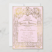 Blush Roze & Gold  Victoriaans Vrijgezellenfeest Kaart (Voorkant)