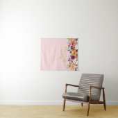 Blush Roze & Gold Weddenfoto Booth-achtergrond Wandkleed (In Situ (horizontaal))