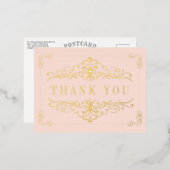 Blush roze & Gold  weddenschap Hartelijk dank Folie Uitnodiging Briefkaart (Voorkant / Achterkant)