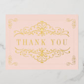 Blush roze & Gold weddenschap Hartelijk dank Folie Uitnodiging Briefkaart (Voorkant)