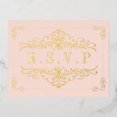 Blush roze & Gold  weddenschap RSVP Real Folie Uitnodiging Briefkaart (Voorkant)