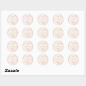 Blush Roze & Gold Wreatemonogram retouradres Ronde Sticker (Vel)