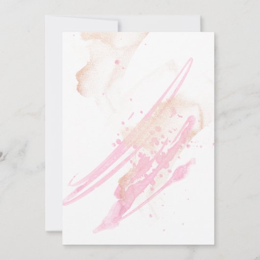 ** Blush roze goud Abstracte moderne bruiloft Kaart (Achterkant)