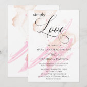 ** Blush roze goud Abstracte moderne bruiloft Kaart (Voorkant / Achterkant)