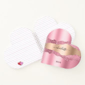 Blush roze goud agaat marmer naam notitieboek (Binnen)