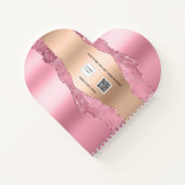 Blush roze goud agaat marmer naam notitieboek (Achterkant)