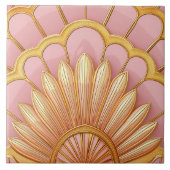 Blush Roze Goud Art Deco Tegeltje (Voorkant)