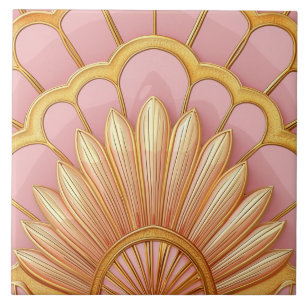 Blush Roze Goud Art Deco Tegeltje