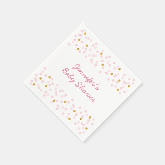 Blush Roze & Goud Baby shower Servet (Hoek)