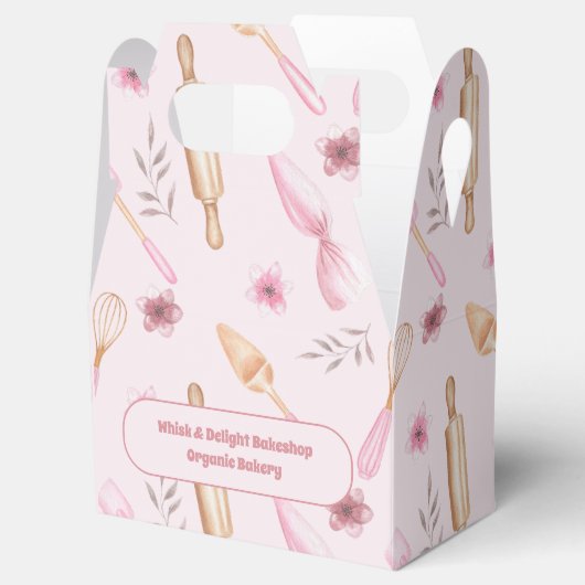 Blush Roze & Goud Bakken & Kookgerei Bakkerij Bedankdoosjes (Geopend)