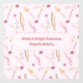 Blush Roze & Goud Bakken & Kookgerei Bakkerij Raamsticker (Vel)