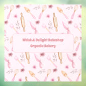 Blush Roze & Goud Bakken & Kookgerei Bakkerij Raamsticker (Vel 3)