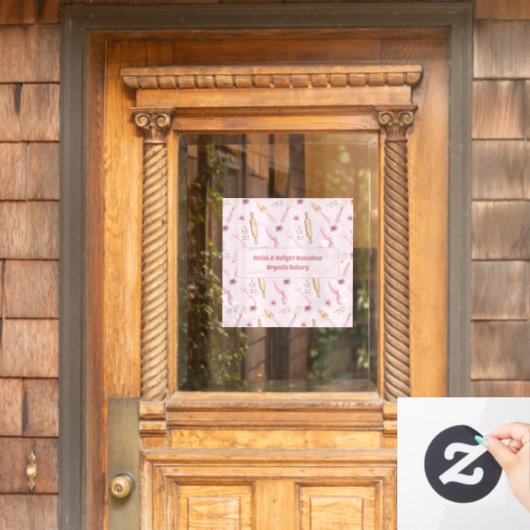 Blush Roze & Goud Bakken & Kookgerei Bakkerij Raamsticker (Huis Deur)