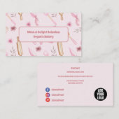 Blush Roze & Goud Bakken & Kookgerei Bakkerij Visitekaartje (Voorkant / Achterkant)