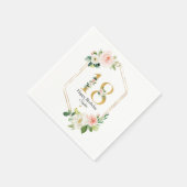 Blush Roze & Goud Bloemen 18e Verjaardag Custom Servet (Hoek)