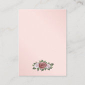 Blush Roze Goud Bloemen Bruiloft Receptie Enclosur Informatiekaartje (Achterkant)