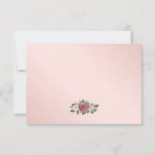 Blush Roze Goud Bloemen Bruiloft RSVP Kaarten (Achterkant)