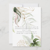 Blush Roze Goud Bloemen FrameTropisch Vrijgezellen Kaart (Achterkant)