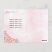 Blush Roze Goud Bloemen Prinses Quinceañera RSVP Briefkaart (Achterkant)