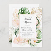Blush Roze Goud Bloemen Tropisch Vrijgezellenfeest Briefkaart (Voorkant / Achterkant)