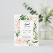 Blush Roze Goud Bloemen Tropisch Vrijgezellenfeest Briefkaart (Staand voorkant)