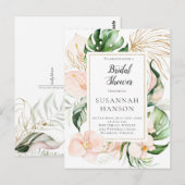 Blush Roze Goud Bloemen Tropisch Vrijgezellenfeest Briefkaart (Voorkant / Achterkant)
