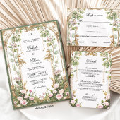 Blush Roze Goud Bloementuin Details Kaart