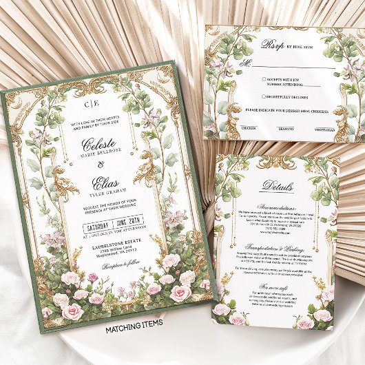 Blush Roze Goud Bloementuin Details Kaart