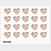 Blush Roze Goud Boho Bladeren Moderne Collectie Hart Sticker (Vel)