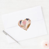 Blush Roze Goud Boho Bladeren Moderne Collectie Hart Sticker (Envelop)