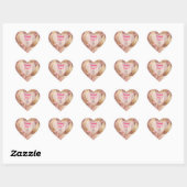 Blush Roze Goud Boho Modern Bladeren Collectie Hart Sticker (Vel)