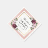 Blush Roze Goud Bourgondië Bloemen Vrijgezellenfee Servet (Hoek)