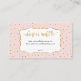 Blush Roze + goud confetti luier verloting ticket