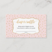 Blush Roze + goud confetti luier verloting ticket (Voorkant)