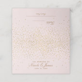 Blush Roze & Goud Confetti Modern Tafelnummer Plaatskaartje (Buitenkant ongevouwen)