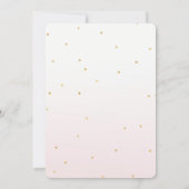 Blush Roze Goud Confetti Sparkle Ombre Bruiloft Kaart (Achterkant)