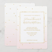Blush Roze Goud Confetti Sparkle Ombre Bruiloft Kaart (Voorkant / Achterkant)