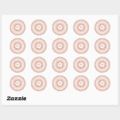 Blush roze goud donut sprinkles monogram glam ronde sticker (Vel)